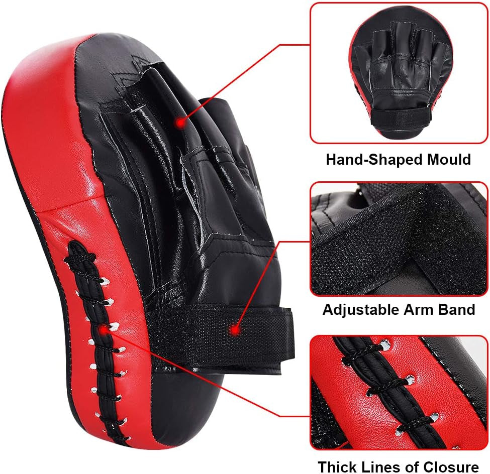 2PCS Curved Punching Mitts Boxing Pads Hand Target Gloves Training Focus Pads for Kickboxing Muay Thai MMA Martial Art UFC for Kids, Men & Women