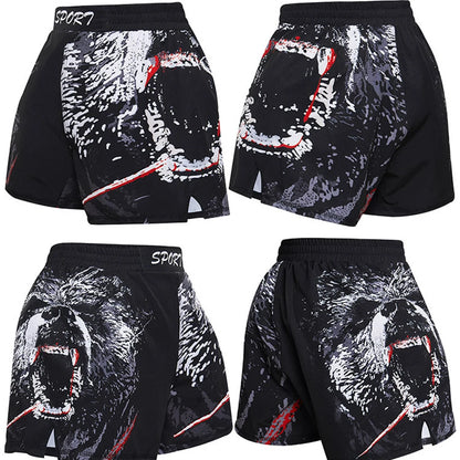 MMA Shorts Kids Muay Thai Rashguard Shark Boxing Trunks Child Kickboxing Fight Grappling Shorts Animal Printed Fight Sprot Pants