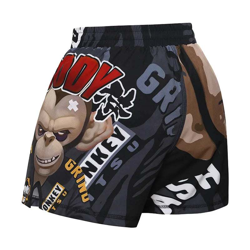 MMA Shorts Kids Muay Thai Rashguard Shark Boxing Trunks Child Kickboxing Fight Grappling Shorts Animal Printed Fight Sprot Pants