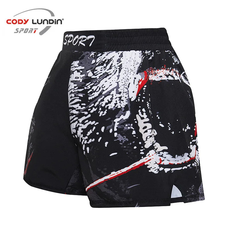 MMA Shorts Kids Muay Thai Rashguard Shark Boxing Trunks Child Kickboxing Fight Grappling Shorts Animal Printed Fight Sprot Pants