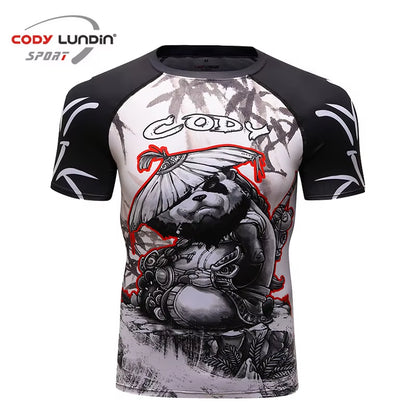 MMA BJJ GI Rashguard T Shirts+Muay Thai Shorts Rash Guard Clothing Boxing Jerseys MMA Compression T-Shirt Men Kickboxing Sets