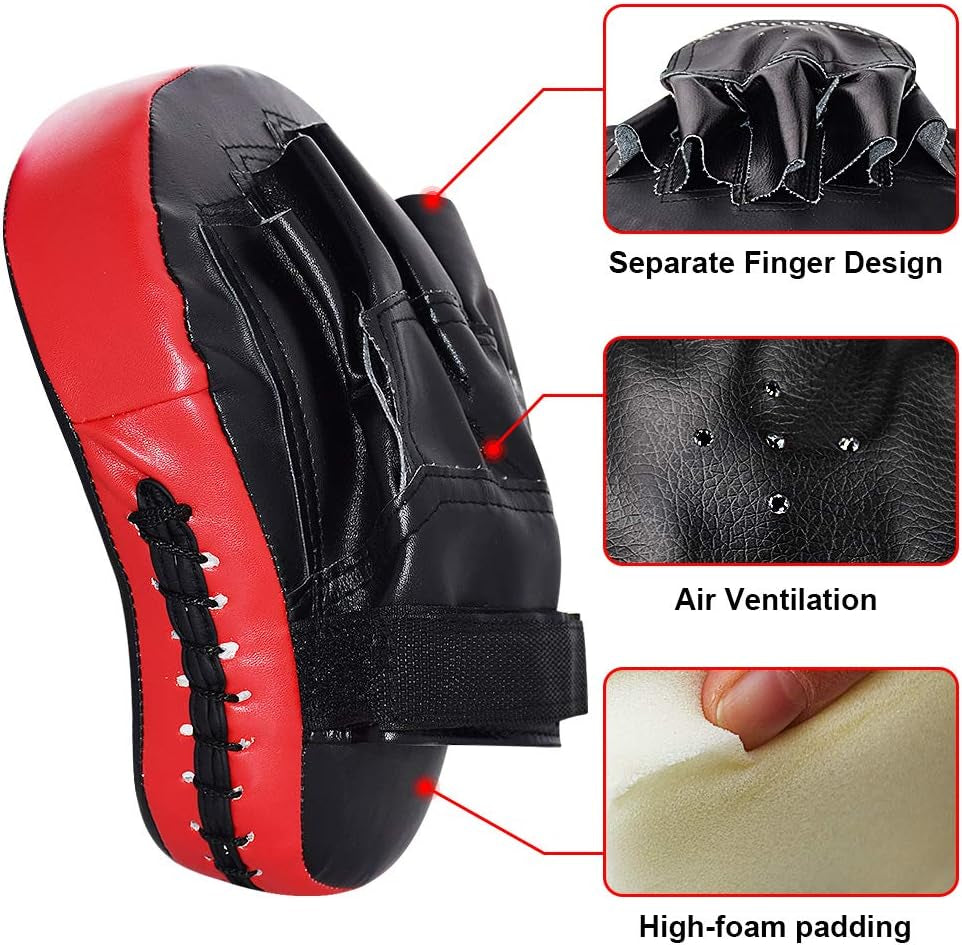 2PCS Curved Punching Mitts Boxing Pads Hand Target Gloves Training Focus Pads for Kickboxing Muay Thai MMA Martial Art UFC for Kids, Men & Women