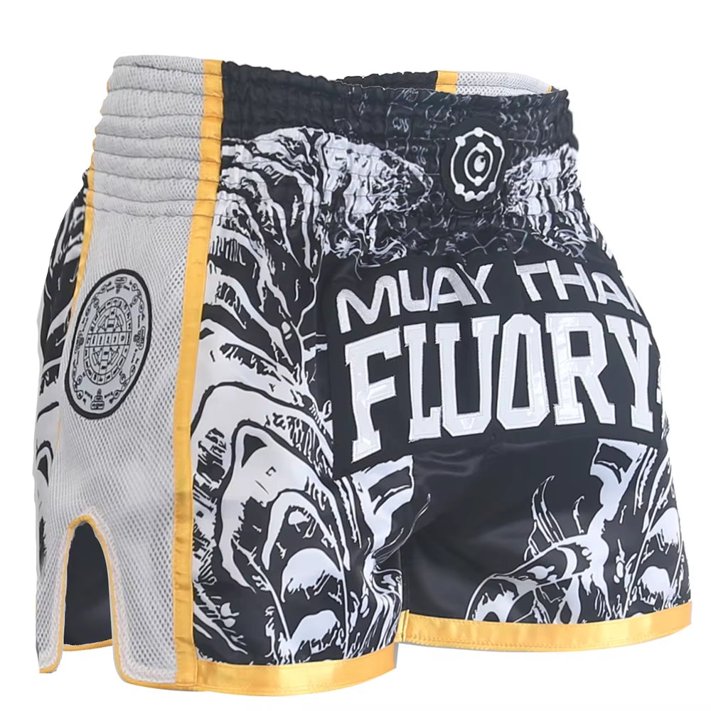 FLUORY Muay Thai Shorts Free Combat Mixed Martial Arts Boxing Training Match Pants Men and Women
