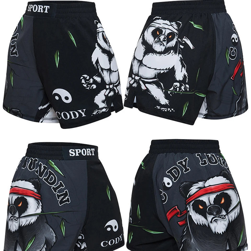 MMA Shorts Kids Muay Thai Rashguard Shark Boxing Trunks Child Kickboxing Fight Grappling Shorts Animal Printed Fight Sprot Pants