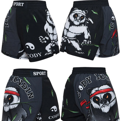 MMA Shorts Kids Muay Thai Rashguard Shark Boxing Trunks Child Kickboxing Fight Grappling Shorts Animal Printed Fight Sprot Pants