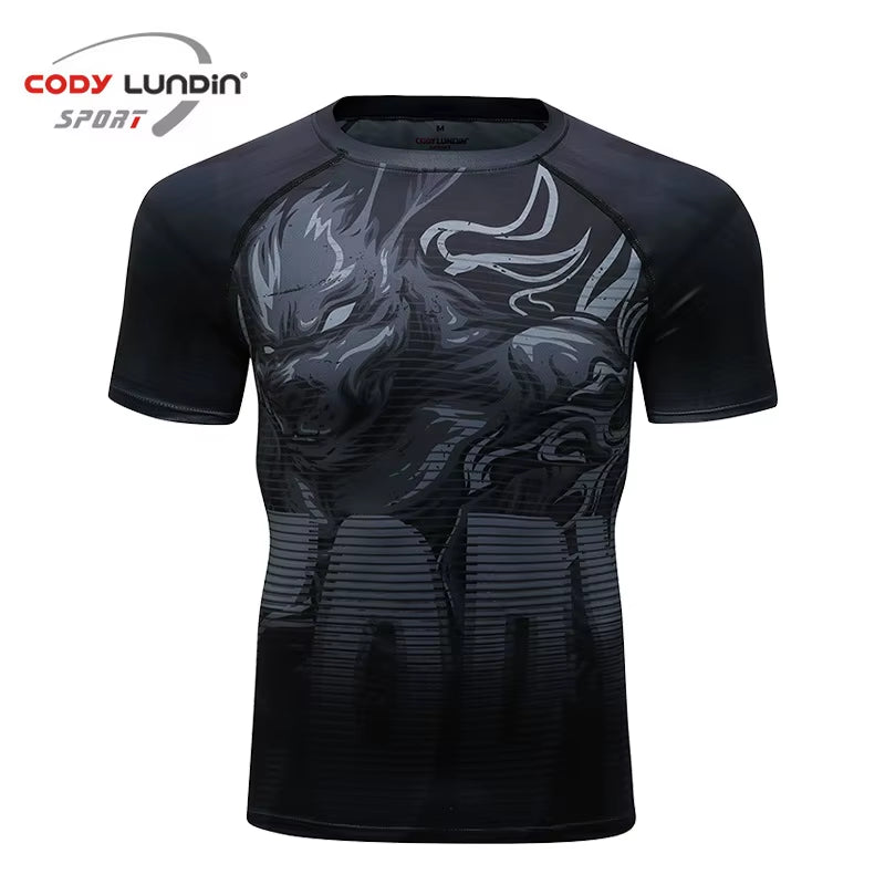 MMA BJJ GI Rashguard T Shirts+Muay Thai Shorts Rash Guard Clothing Boxing Jerseys MMA Compression T-Shirt Men Kickboxing Sets