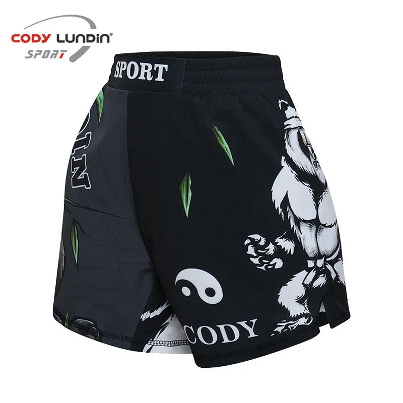 MMA Shorts Kids Muay Thai Rashguard Shark Boxing Trunks Child Kickboxing Fight Grappling Shorts Animal Printed Fight Sprot Pants